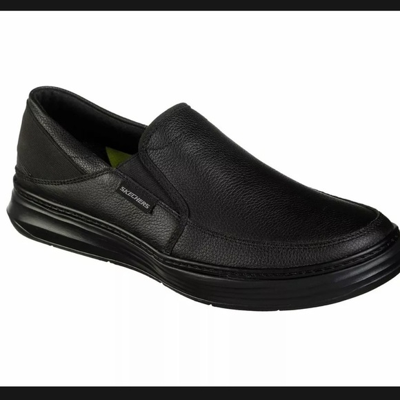 66082/BBK Black, MORENO-RELTON, CLASSIC-FIT,  Skechers Men Slip On Shoes - Picture 1 of 6